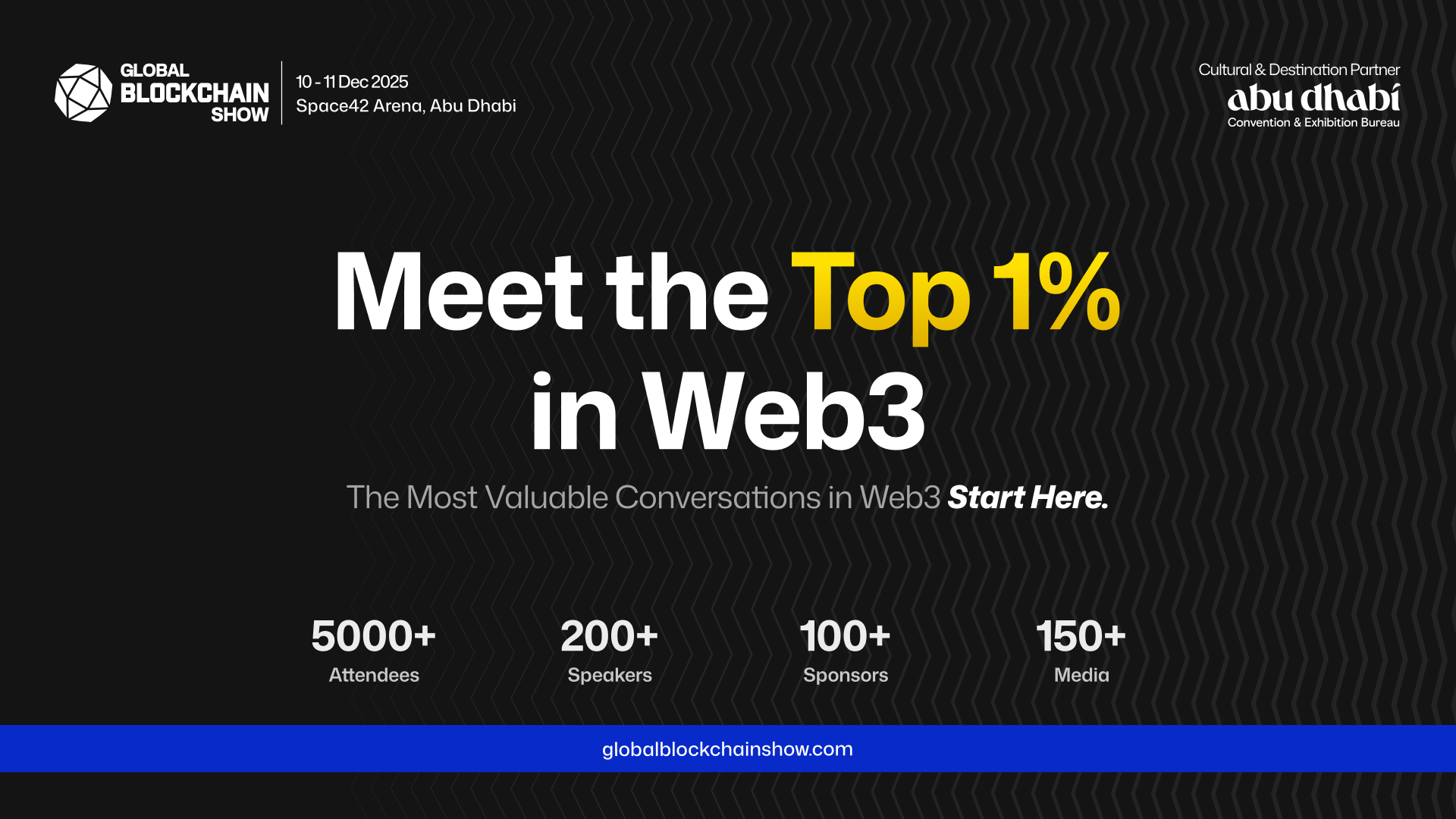 Block your dates for The Global Blockchain Show 2025 hosted by VAPGroup in Abu Dhabi